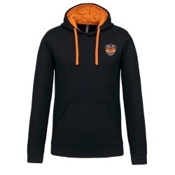 Sweat Contrasté Bicolore - Noir/Orange - Enfant