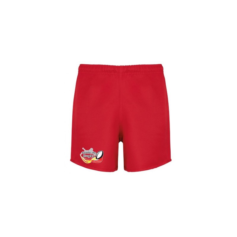 Short Rugby Coton Enfant - Rouge
